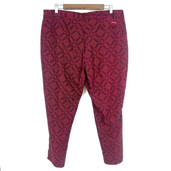 Slazenger Womens Size 14 Golf Pants Red Stretch Outdoor Activewear Hydro-Dri - Picture 6 of 8